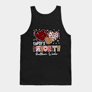 Three Hearts Cupid_s Favorite Healthcare Worker Valentine Tank Top